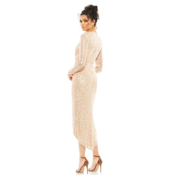 leena for Mac Duggal sequin knotted midi dress - Picture 3 of 8